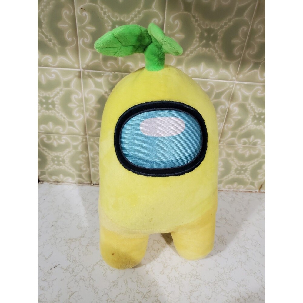 Among Us Toikido 12" Yellow Crewmate With Plant Hat Plush Stuffed Animal Toy